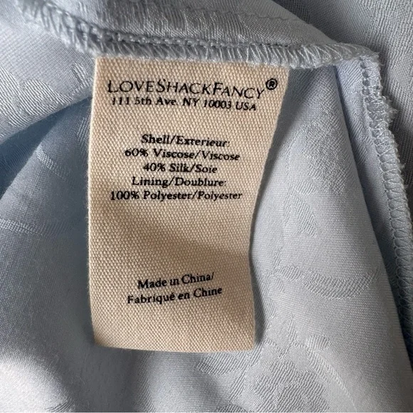 LoveShackFancy Lowry Silk Blend Light Blue Halter Maxi Dress size 0 - Picture 9 of 16